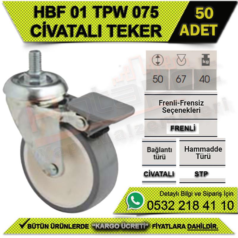 HBF 01 TPW 075 CİVATALI FRENLİ TEKER (50 ADET)